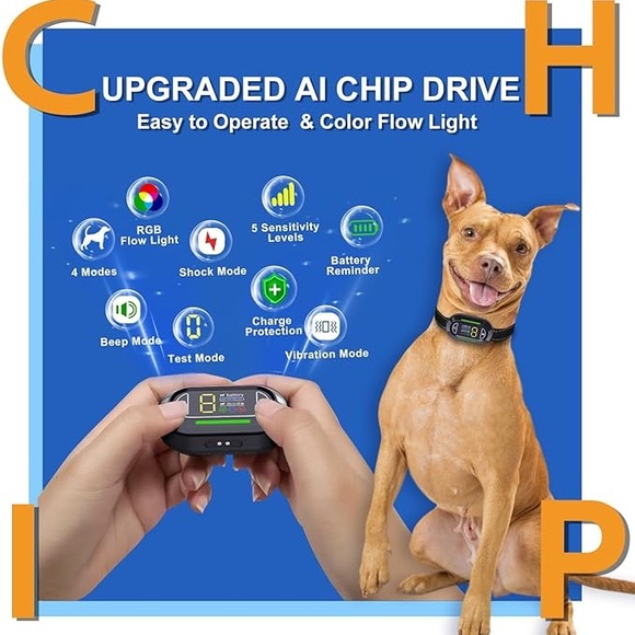 New Bark Collar for Large & Medium Small Dogs - IP67 Waterproof & Rechargeable - Picture 4 of 7